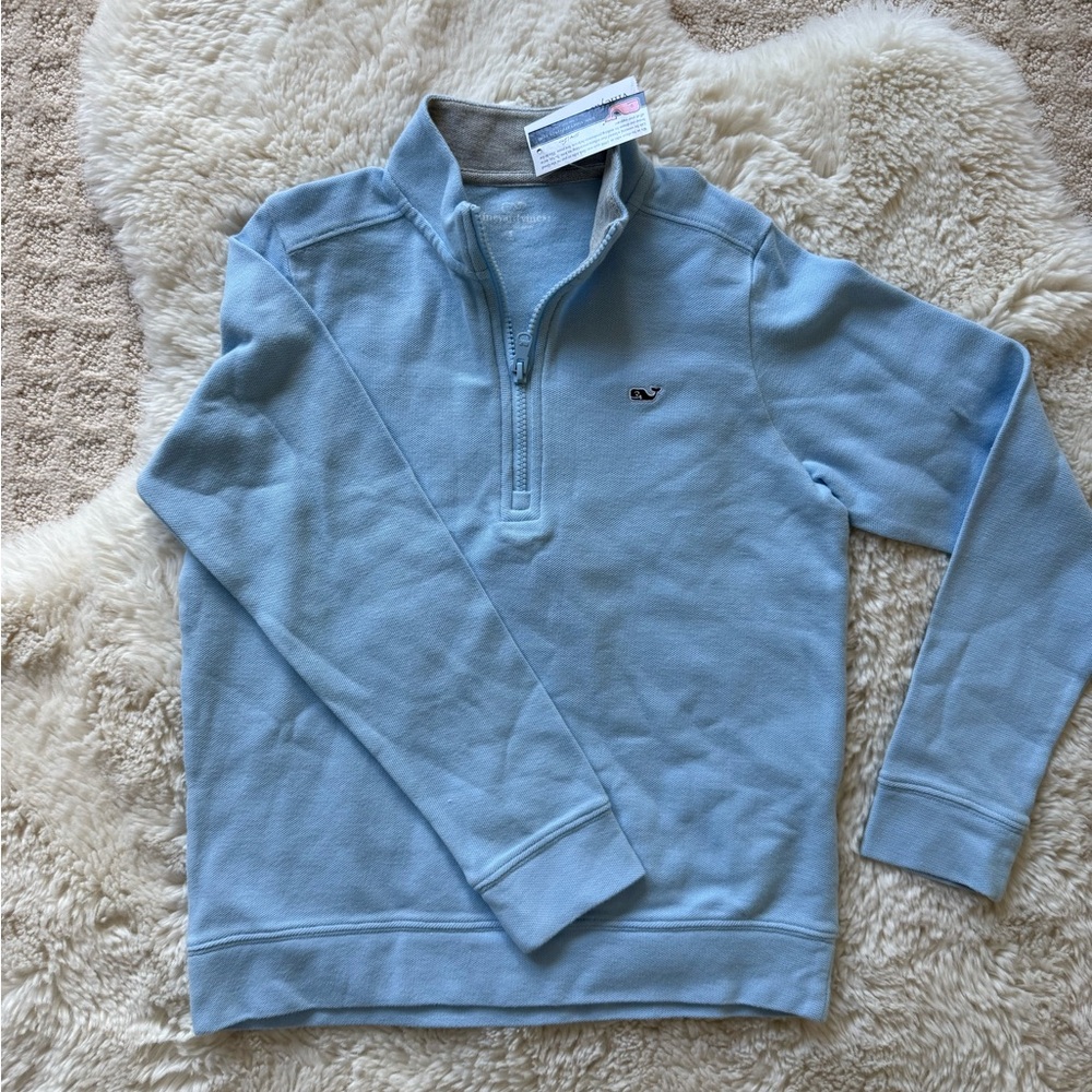 Vineyard Vines boys saltwater quarter zip sweatshirt. NWT sz small. 100% cotton